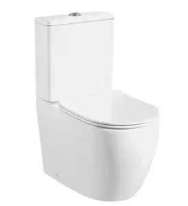 Buatan Cina Chaozhou toilet keramik lantai dipasang kamar mandi peralatan sanitasi dua buah mangkuk toilet warna putih set toilet kustom