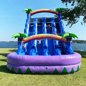 Wholesale kids outdoor party jumping bounce house with pool <b>inflatable</b> water slide commercial - Product Image 3