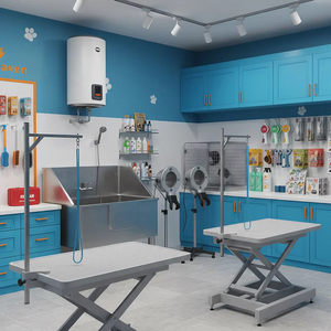 Vitrine de magasin d'animaux de compagnie en bois massif, style frais et mignon, avec éclairage LED, <span class=keywords><strong>design</strong></span> imperméable, décoration en os pour les magasins de détail - Product Image 2