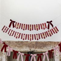 DAMAI Frohe Weihnachten Banner Papiergirlande mit Schleifen Weihnachts-Dekoration für Fenster Kamin Hängedekoration Weihnachtsparty-Zubehör