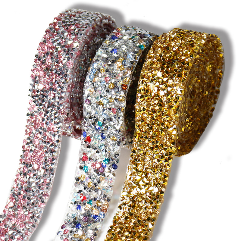 3 Rubans Strass Pour Vêtements Et Coiffure - 0,9cm X 91cm - Neuf