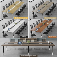 Table de conférence moderne en bois, bureau de réunion avec panneau écologique de qualité E1 pour 10 personnes