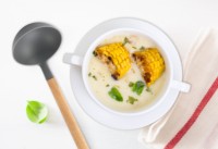Utensilios de Cocina, Juego de 5 Piezas de Nylon y Madera con Espátula Resistente al Calor, Cucharas y Cucharón para Sopa