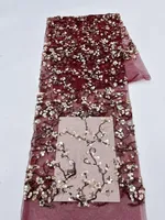Tissus à paillettes Y12002A, 5 yards, motifs personnalisés pour mariage, en stock, Chine continentale