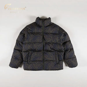 Veste en coton <span class=keywords><strong>ciré</strong></span> à imprimé bloc personnalisé avec logo pour homme, veste d'hiver imperméable, manteau matelassé pour <span class=keywords><strong>femme</strong></span> - Product Image 1