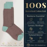 Calcetines de negocios de trabajo prácticos, calcetines de vestir de algodón peinado de alta calidad para hombres, tendencia de moda, colocación de logotipo inferior duradero fuerte