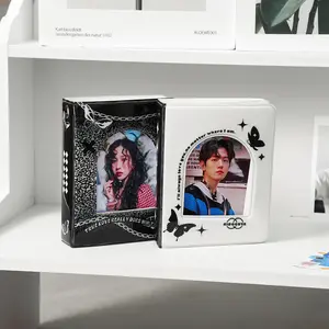 שחור לבן שחמט Photocard 3 אינץ Kpop אליל אלבום תמונות 40 כיסים קוריאני אחסון ספר לאסוף ספר