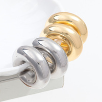 Boucles d'Oreilles Manchette Hip Hop en Acrylique, Forme C, Plaqué Or 18 Carats, Sans Perçage, Style Punk Personnalité pour Hommes Femmes