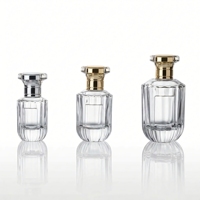 Flacon de parfum en verre transparent à rayures verticales cylindriques Hot Spot, 30 ml, 50 ml, 100 ml, avec boîte d'emballage