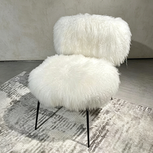 Fauteuil individuel en <span class=keywords><strong>laine</strong></span> avec pieds en acier inoxydable noir, mobilier de maison très demandé pour salon - Product Image 4