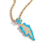 Collier pendentif Éclair Glace et Feu CZ, Bijoux tendance Y2K, Vente en gros usine