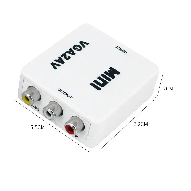 Bajeal Mini Vga2AV RCA Chuyển Đổi VGA Để AV Adapter 1080P Đồng Trục Giám Sát Máy Chủ Để RCA