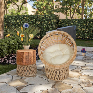 Joyeweisure mobili da esterno rotondo interno ed esterno PE Rattan acciaio <span class=keywords><strong>gabbia</strong></span> per il cortile del parco Hotel o uso Villa - Product Image 2