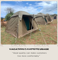 Tente de camping familiale de style safari pour 6 personnes, en gros, Afrique du Sud, portable et facile à installer, grande tente en toile