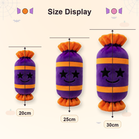 Peluche Sucette d'Halloween Personnalisée, Douce et Rembourrée, à Rayures, avec Yeux Étoilés, Cadeau Sucré, Décoration de Fête, Faible MOQ, OEM ODM