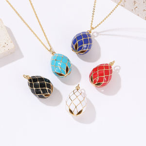<span class=keywords><strong>Bijoux</strong></span> en émail plaqué or 14K, pendentif oeuf de pâques <span class=keywords><strong>russe</strong></span> - Product Image 1