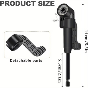 Adaptateur de tournevis à angle de 105 degrés, 6 pièces, douille à double tête, clé à cliquet 360 °   Ensemble d'adaptateurs de douilles à choc rotatifs 1/2\", 1/4\", 3/8\" - Product Image 3