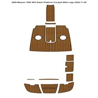 Plateforme de bain et cockpit pour bateau 2008 Maxum 1900 SR3, tapis de sol en mousse EVA imitation teck, style SeaDek MarineMat Gatorstep, auto-adhésif
