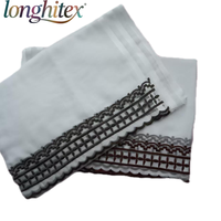 Longhitex Factory 100% Polyester Broderie Arabie Écharpe Châles 250cm + 450cm Taille Anti-Pilule Anti-Statique Voile Tissus pour Filles