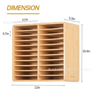 Wooden Marker <b>Storage</b> Rack Square Desktop Organizer For <b>Drawing</b> Pens Art Supplies - Product Image 2