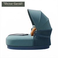 Zeitgenössische Outdoor-Seil-Chaiselongue Liege-Sofa UV-Beständig Rostfrei für Garten Pool Villa Hotel