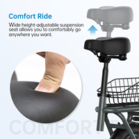 Trottinette électrique pliable de 12 pouces avec siège avant et arrière et panier de transport pour les trajets quotidiens et le shopping