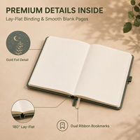 Organiseur/Agenda A5 personnalisable en PU rigide avec détails dorés, 100 feuilles, impression UV, 180 pages à ouverture plate, marque-pages en ruban