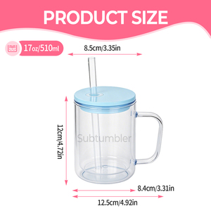 Tazza Globo di Neve in Plastica da 17oz con Manico, Bicchiere Acrilico <span class=keywords><strong>a</strong></span> Doppia Parete con Foro Pre-Forato per Glitter Fai-da-Te - Product Image 4