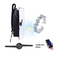 Publicité de produit innovante ventilateur hologramme 3d sac à dos application mobile sac à dos équipement d'affichage publicitaire ventilateur holographique 3d