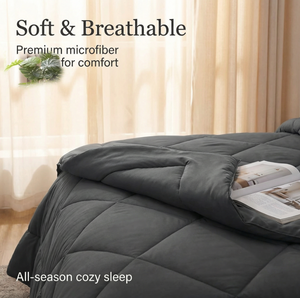 Juego de Edredón de 3 Piezas de Microfibra de Poliéster Sólido para el Hogar, Inserto de Edredón, Juego de Ropa de <span class=keywords><strong>Cama</strong></span> Acolchada de Lujo - Product Image 3