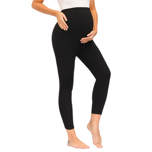 OEM completo embarazo cintura alta Patchwork maternidad Leggings Pantalones mujer embarazada ropa - Product Image 1
