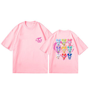 Venta al por mayor Kpop Idol Gourp TWICE Cartoon Lovely MOMO SANA Camiseta de <span class=keywords><strong>manga</strong></span> corta - Product Image 2