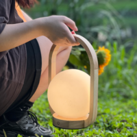 Lampe LED rechargeable portable en PE, 2000mAh, lampe de table de nuit 3d pour camping