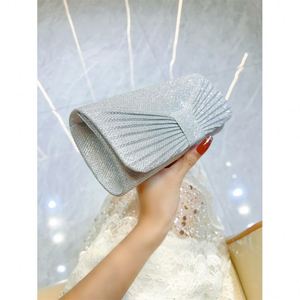 Bolso de Mano de Cristal con Forma de Lazo de Satén, Cadena para el Hombro, Bolsos Elegantes para Mujer, Bolso de Fiesta, Bolso de Mano para Eventos - Product Image 5