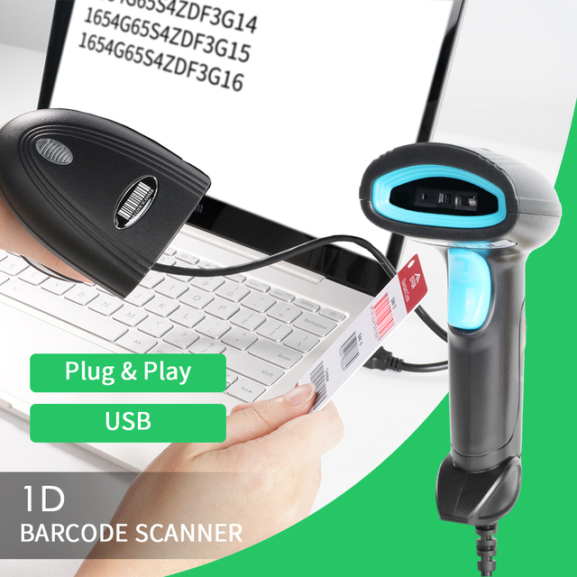 Effon TH17 Handheld Barcode Scanner 1D USB Wired for Retail Supermarket POS Inventory Management