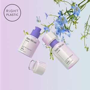 PHG Lotion Flasche Luxus paket 15ml 30ml 50ml Leere runde Hautpflege Ätherische Ölpumpe Kosmetisches Serum Kunststoff PET Flasche - Product Image 4