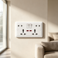 Prise murale double multipolaire personnalisée OEM avec voyant lumineux et interrupteur à bascule indépendant – Vente en gros