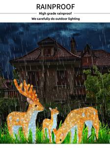 Lampe LED 3D en métal avec cadre en fer, motif cerf et fleur de prunier, indice de protection IP65, lumières décoratives de Noël pour extérieur, utilisation paysagère - Product Image 5