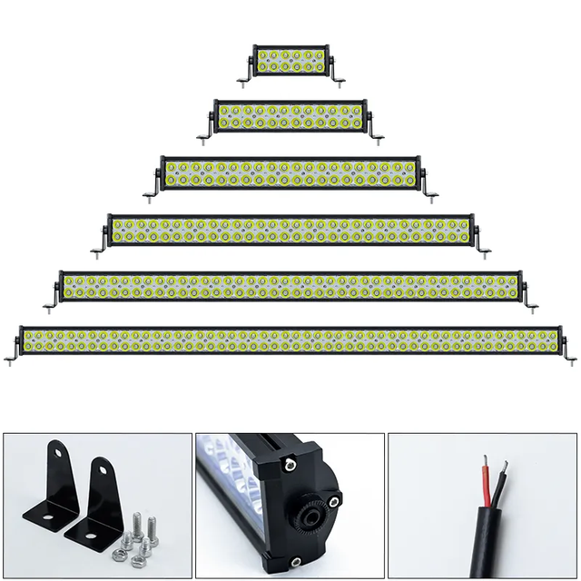 60W H4 LED Spot/Flood Bar & Strip Light 5000 Lumens 6000K Universal Fit for Car SUV ATV for Headlight Work Lamp