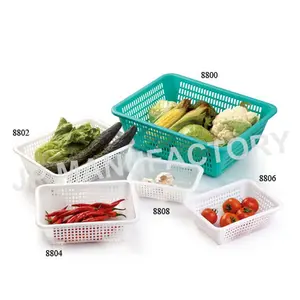 बड़े आयताकार रसोई टोकरी रंग की प्लास्टिक की टोकरी खाद्य फल सब्जी की टोकरी