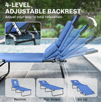 Chaise longue de plage pliable sur mesure OEM, taille standard, inclinable en 3 positions, structure en acier, tissu Oxford, capacité 120 kg, portable