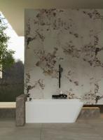 Baignoire autoportante ovale en pierre artificielle à surface solide, style moderne, pour mur arrière, écologique, usage hôtelier, avec drain intégré, garantie 5 ans