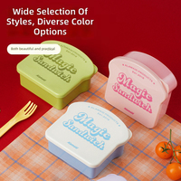 Boîte de rangement alimentaire en plastique micro-ondable au design élégant pour sandwichs, toasts, repas quotidiens, conservation des aliments frais