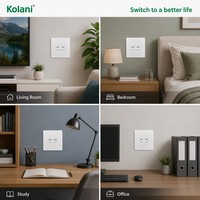 Kolani Enchufe de Pared Doble Cat6 RJ45 para Computadora, Estándar del Reino Unido, Blanco Mate, Resistente a los Rayos UV, Retardante de Llama, Doble Salida Ethernet