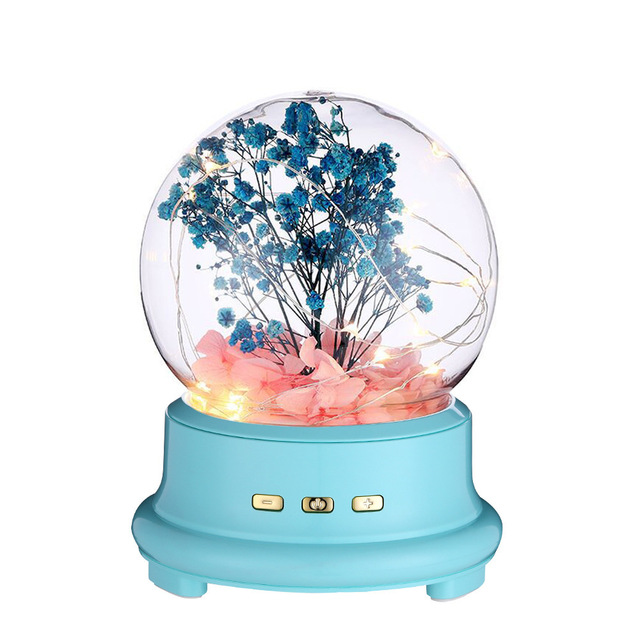 Creative Gift Speaker with Romantic Music Atmosphere Light, Preserved Flower Speaker for Home and Valentines Day Gift