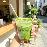 Gobelets en plastique PET personnalisés imprimés 89-400u 600u 16 onces à fond rond en U pour café et matcha avec logo et couvercle à paille