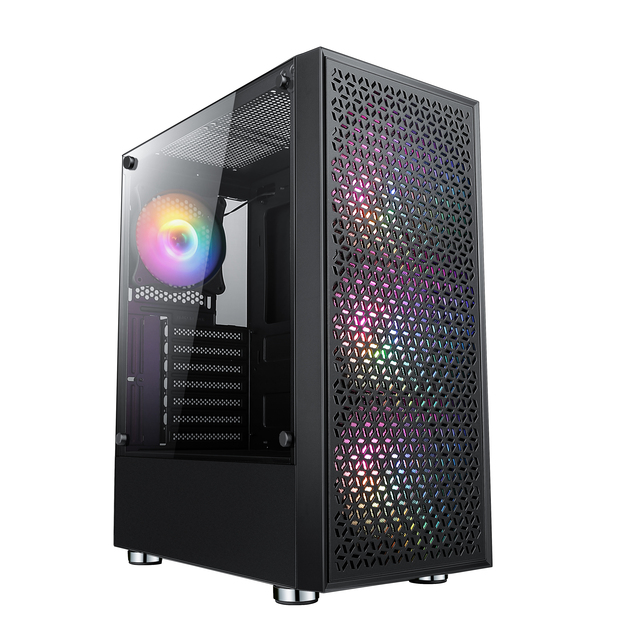 Amazing Mid Tower Desktop PC Computer Case Radiator ATX Gaming PC Case Hot Sale New Support 240 Mm 280mm with RGB Fan Stock