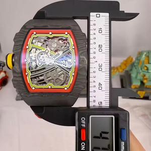 Reloj Mecánico Automático de Diseño de Lujo Serie RM, Esfera Abierta en Forma de Tonneau, Fibra de Carbono, Acero Inoxidable con Incrustaciones de Diamantes - Product Image 4