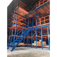 Plateforme de Mezzanine Métallique Depotfit pour Entrepôt, Étagères de Stockage en Acier avec Protection Anti-Corrosion, Plateforme de Mezzanine