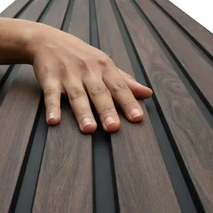 FEYT Black Oak Wide Wood Soundproof Wall Panels Akupanel 3d Panel Wall Decor Acoustic Panels